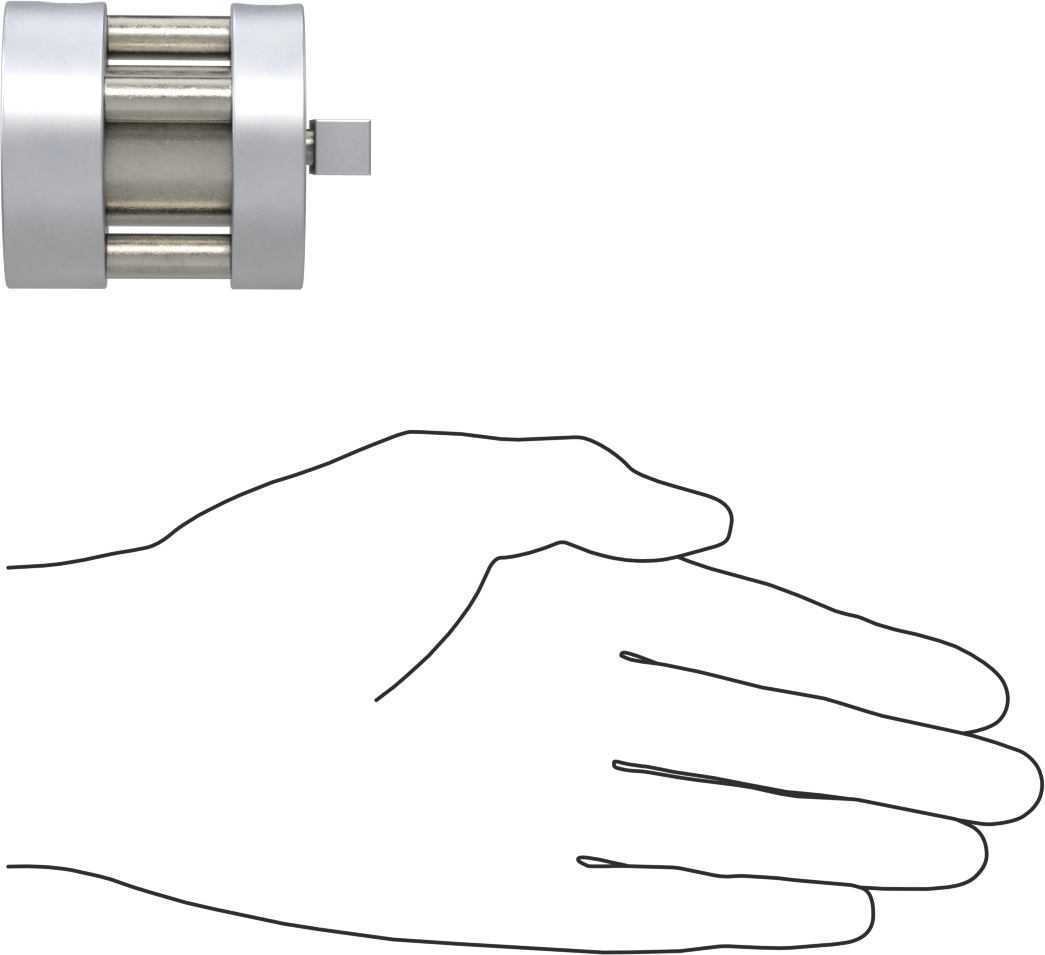 Dönmeyen Kompakt Bağlantı Çubuğu Hava Silindiri, 1-1/16" Delik Boyutu, 2" OD, 3/4" Strok