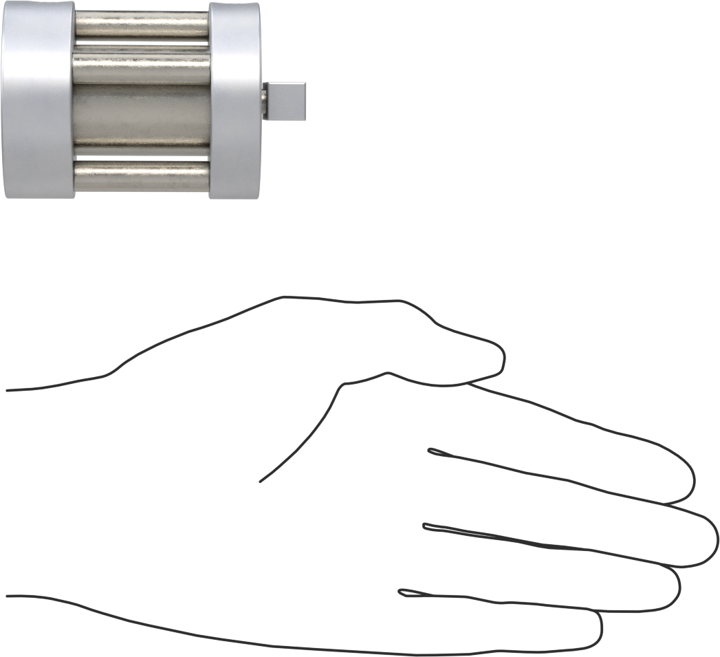 Dönmeyen Kompakt Bağlantı Çubuğu Hava Silindiri, 1-1/16" Delik Boyutu, 2" OD, 1-1/4" Strok