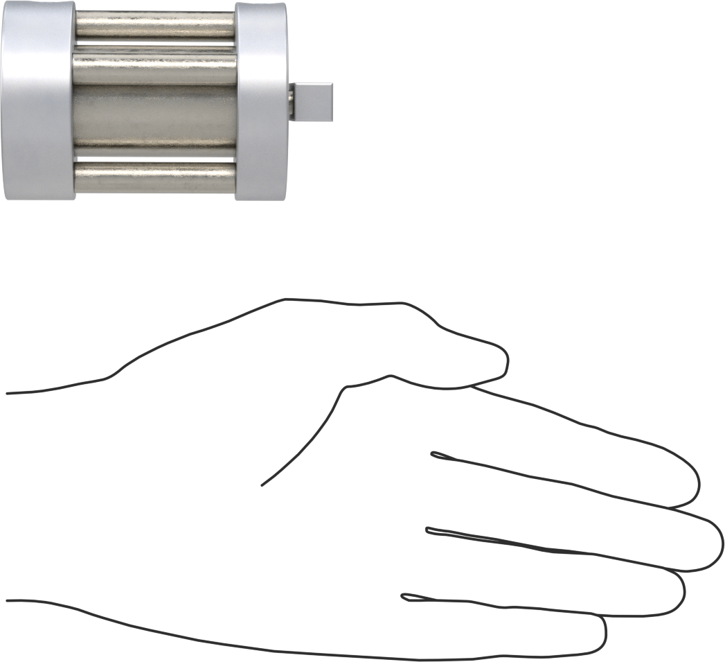 Dönmeyen Kompakt Bağlantı Çubuğu Hava Silindiri, 1-1/16" Delik Boyutu, 2" OD, 1-1/2" Strok