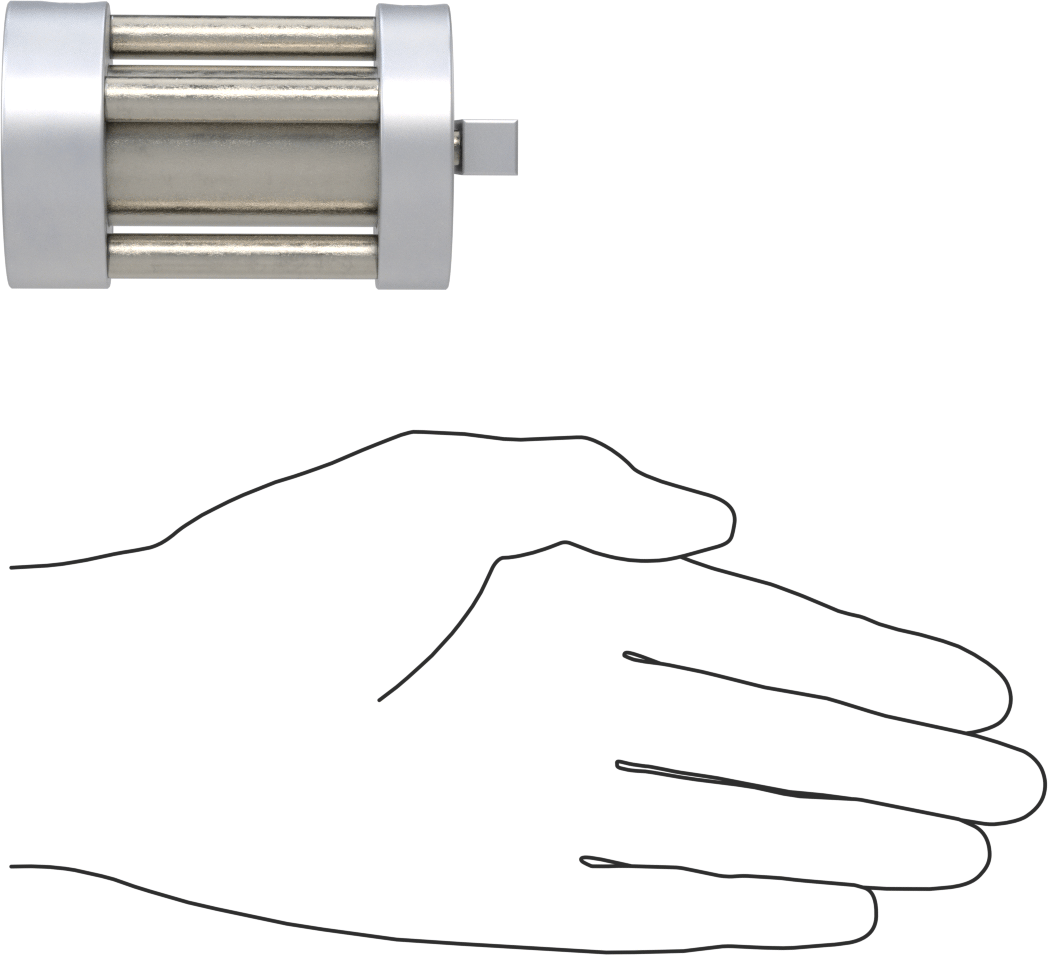 Dönmeyen Kompakt Bağlantı Çubuğu Hava Silindiri, 1-1/16" Delik Boyutu, 2" OD, 1-3/4" Strok
