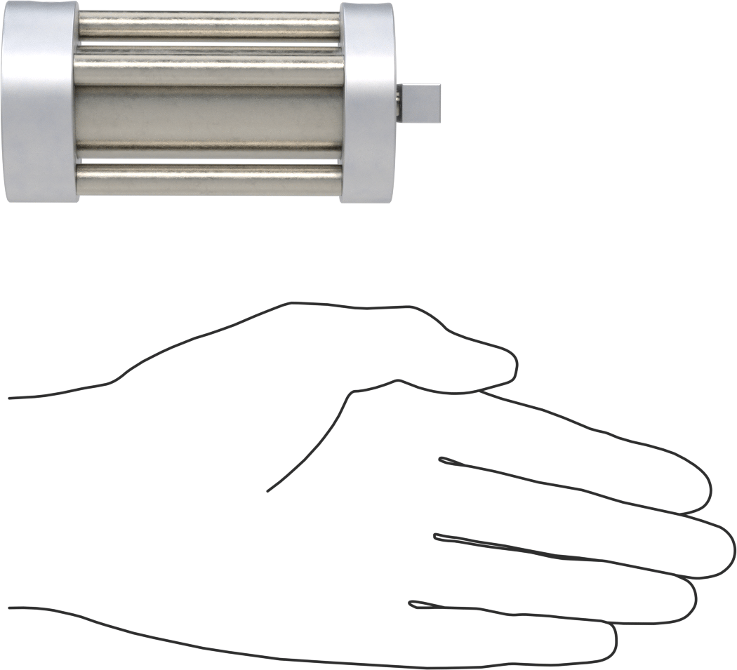 Dönmeyen Kompakt Bağlantı Çubuğu Hava Silindiri, 1-1/16" Delik Boyutu, 2" OD, 2-1/2" Strok