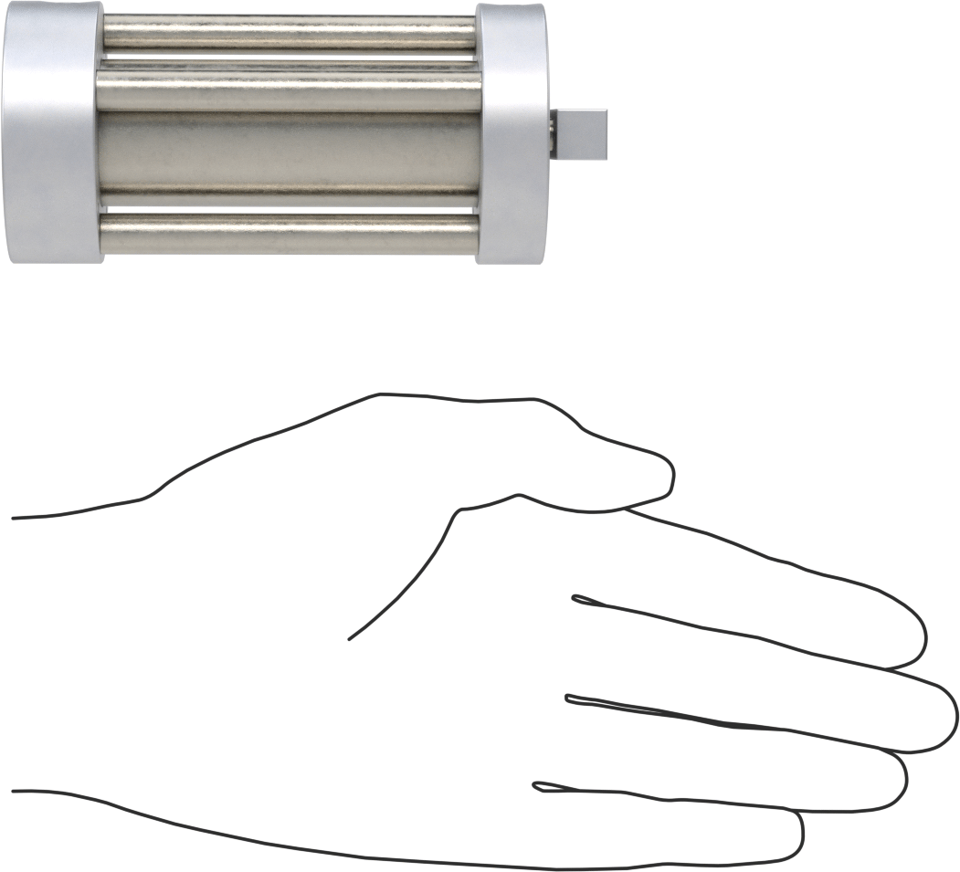 Dönmeyen Kompakt Bağlantı Çubuğu Hava Silindiri, 1-1/16" Delik Boyutu, 2" OD, 2-3/4" Strok