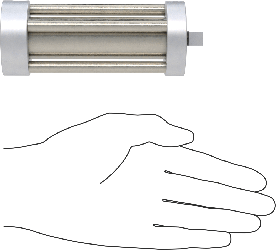 Dönmeyen Kompakt Bağlantı Çubuğu Hava Silindiri, 1-1/16" Delik Boyutu, 2" OD, 3-1/2" Strok