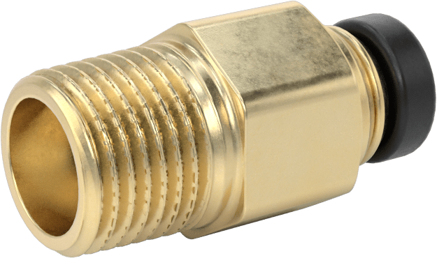 Yüksek Basınçlı D.O.T. Bas-Bağlan Tipi Bağlantı Elemanı, Düz Adaptör, 5/32" Boru Dış Çapı x 1/8 NPT Erkek
