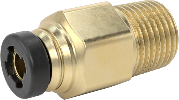 Yüksek Basınçlı D.O.T. Bas-Bağlan Tipi Bağlantı Elemanı, Düz Adaptör, 5/32" Boru Dış Çapı x 1/8 NPT Erkek