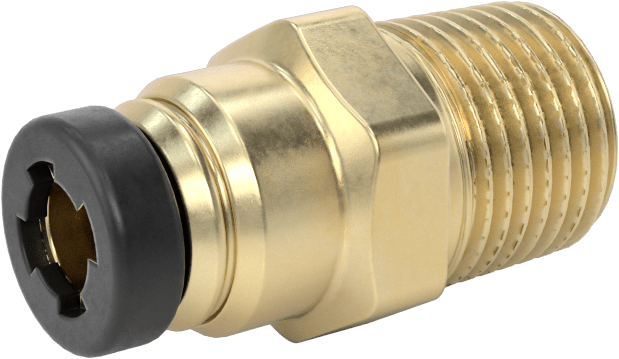 Yüksek Basınçlı D.O.T. Bas-Bağlan Tipi Bağlantı Elemanı, Düz Adaptör, 3/16" Boru Dış Çapı x 1/8 NPT Erkek için