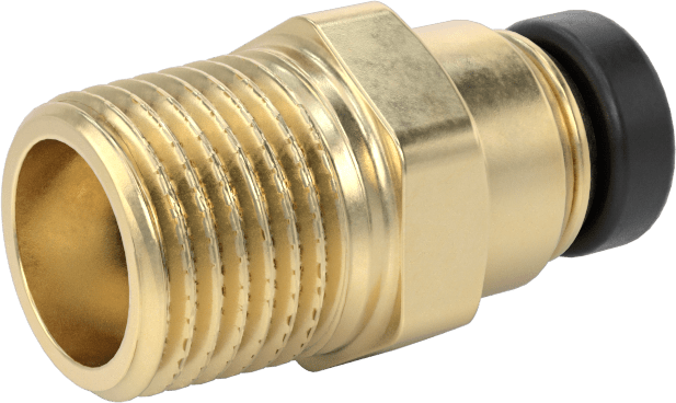 Yüksek Basınçlı D.O.T. Bas-Bağlan Tipi Bağlantı Elemanı, Düz Adaptör, 3/16" Boru Dış Çapı x 1/8 NPT Erkek için