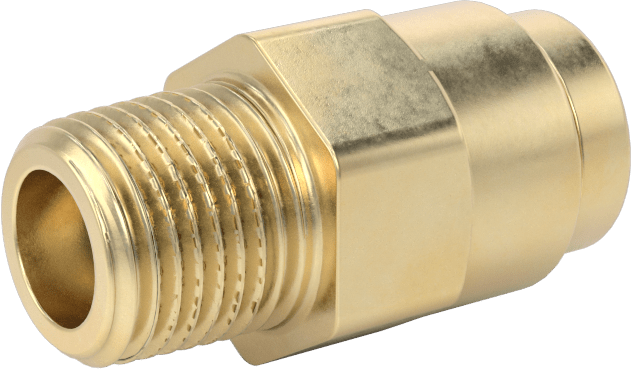 Yüksek Basınçlı D.O.T. Bas-Bağlan Tipi Bağlantı Elemanı, Düz Adaptör, 1/4" Boru Dış Çapı x 1/8 NPT Erkek için