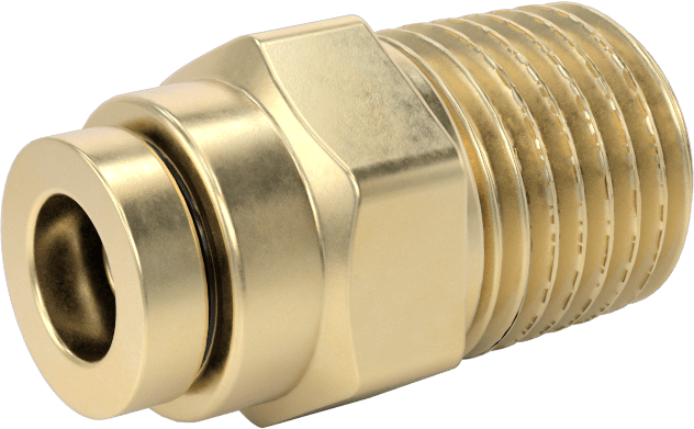 Yüksek Basınçlı D.O.T. Bas-Bağlan Tipi Bağlantı Elemanı, Düz Adaptör, 1/4" Boru Dış Çapı x 1/4 NPT Erkek için