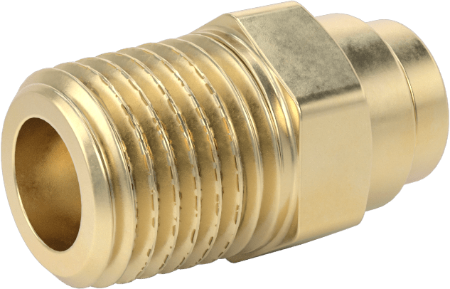 Yüksek Basınçlı D.O.T. Bas-Bağlan Tipi Bağlantı Elemanı, Düz Adaptör, 1/4" Boru Dış Çapı x 1/4 NPT Erkek için