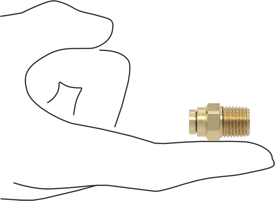 Yüksek Basınçlı D.O.T. Bas-Bağlan Tipi Bağlantı Elemanı, Düz Adaptör, 1/4" Boru Dış Çapı x 1/4 NPT Erkek için