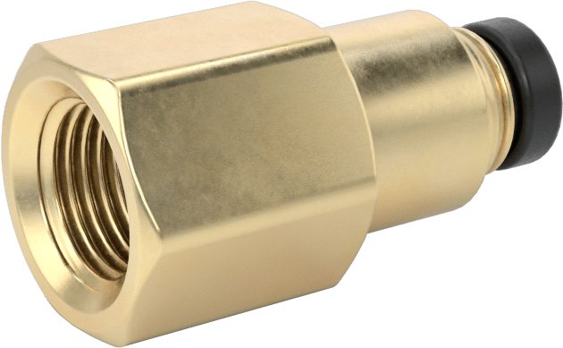 Yüksek Basınçlı D.O.T. Bas-Bağlan Tipi Bağlantı Elemanı, Düz Adaptör, 5/32" Boru Dış Çapı x 1/8 NPT Dişi için