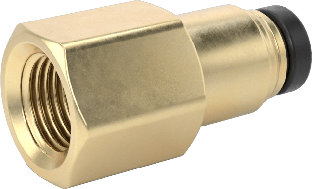Yüksek Basınçlı D.O.T. Bas-Bağlan Tipi Bağlantı Elemanı, Düz Adaptör, 3/16" Boru Dış Çapı x 1/8 NPT Dişi