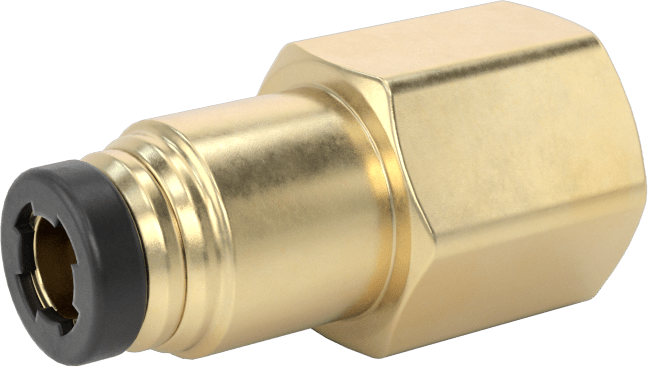 Yüksek Basınçlı D.O.T. Bas-Bağlan Tipi Bağlantı Elemanı, Düz Adaptör, 3/16" Boru Dış Çapı x 1/8 NPT Dişi