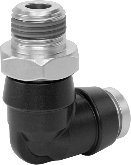 Yüksek Basınçlı D.O.T. Bas-Bağlan Tipi Bağlantı Elemanı, 90 Derece Döner Dirsek, 1/4" Boru Dış Çapı x 1/8 NPT Erkek için
