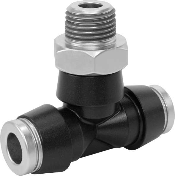 Yüksek Basınçlı D.O.T. Bas-Bağlan Tipi Bağlantı Elemanı, Hat Üstü T Adaptörü, 1/4" Boru Dış Çapı x 1/8 NPT Erkek için