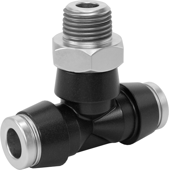Yüksek Basınçlı D.O.T. Bas-Bağlan Tipi Bağlantı Elemanı, Hat Üstü T Adaptörü, 1/4" Boru Dış Çapı x 1/8 NPT Erkek için