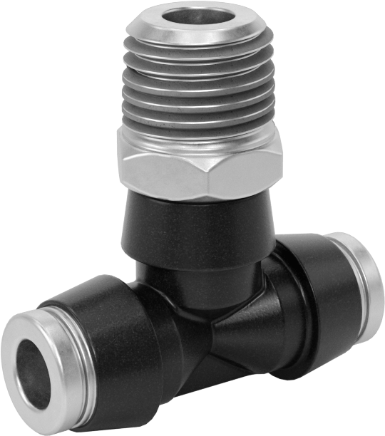 Yüksek Basınçlı D.O.T. Bas-Bağlan Tipi Bağlantı Elemanı, Hat Üstü T Adaptörü, 1/4" Boru Dış Çapı x 1/4 NPT Erkek için