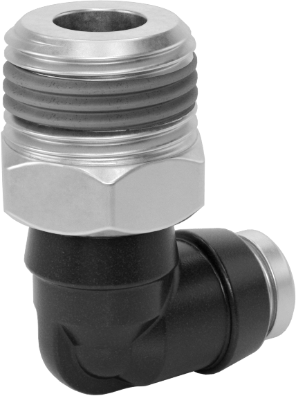 Yüksek Basınçlı D.O.T. Bas-Bağlan Tipi Bağlantı Elemanı, 1/4" Boru x 3/8 NPT Erkek için 90 Derece Dirsek Adaptörü