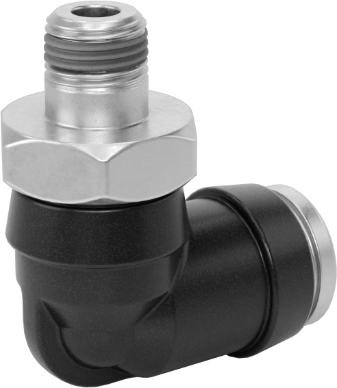 Yüksek Basınçlı D.O.T. Bas-Bağlan Tipi Bağlantı Elemanı, 3/8" Boru x 1/8 NPT Erkek için 90 Derece Dirsek Adaptörü