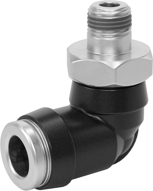 Yüksek Basınçlı D.O.T. Bas-Bağlan Tipi Bağlantı Elemanı, 3/8" Boru x 1/8 NPT Erkek için 90 Derece Dirsek Adaptörü