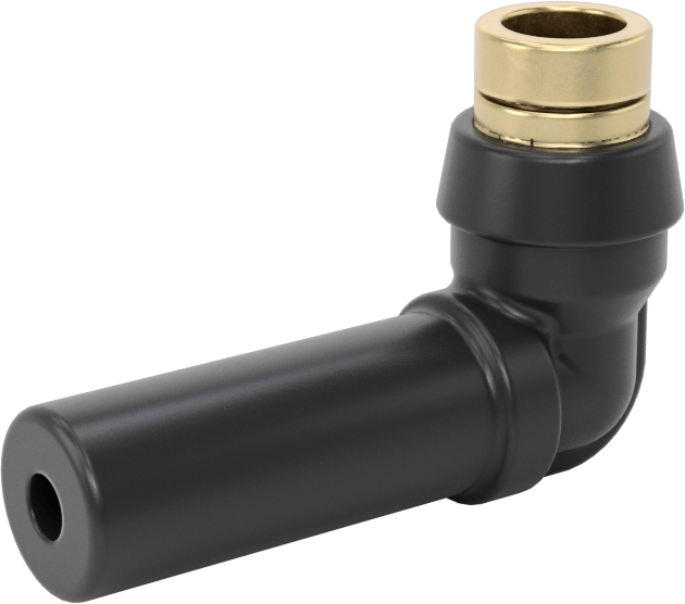 Yüksek Basınçlı D.O.T. Bas-Bağlan Tipi Bağlantı Elemanı, 90 Derece Dirsek Adaptörü, 3/8“ Mil Dış Çapı x 1/4” Boru Dış Çapı