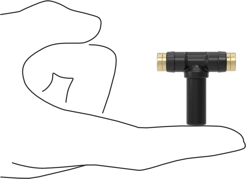 Yüksek Basınçlı D.O.T. Bas-Bağlan Tipi Bağlantı Elemanı, 1/4“ Dış Çaplı Boru x 3/8” Mil Dış Çapı için Hat Üstü T Adaptörü