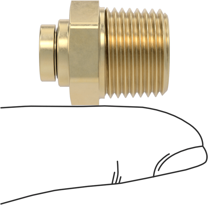 Yüksek Basınçlı D.O.T. Bas-Bağlan Tipi Bağlantı Elemanı, 1/4" Boru Dış Çap x 3/8 NPT Erkek için Adaptör