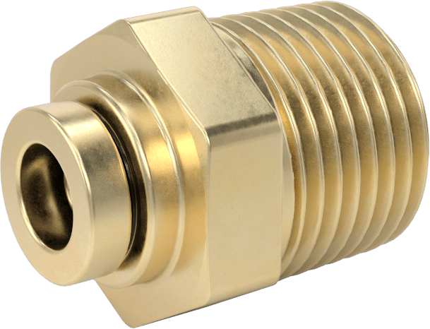 Yüksek Basınçlı D.O.T. Bas-Bağlan Tipi Bağlantı Elemanı, 1/4" Boru Dış Çap x 3/8 NPT Erkek için Adaptör