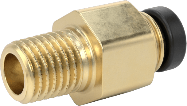 Yüksek Basınçlı D.O.T. Bas-Bağlan Tipi Bağlantı Elemanı, 5/32" Dış Çaplı Boru x 1/16 NPT Erkek Adaptör