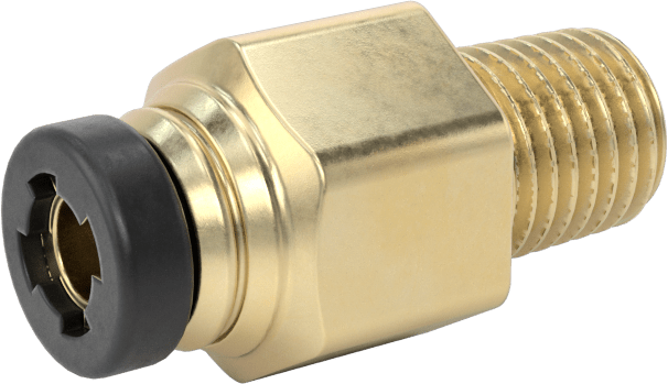 Yüksek Basınçlı D.O.T. Bas-Bağlan Tipi Bağlantı Elemanı, 5/32" Dış Çaplı Boru x 1/16 NPT Erkek Adaptör