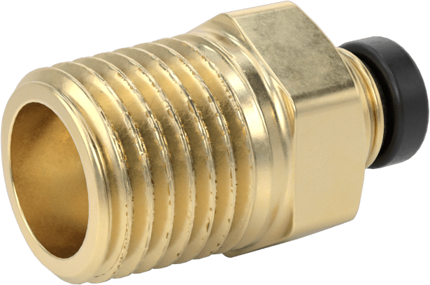 Yüksek Basınçlı D.O.T. Bas-Bağlan Tipi Bağlantı Elemanı, 5/32" Dış Çaplı Boru x 1/4 NPT Erkek Adaptör