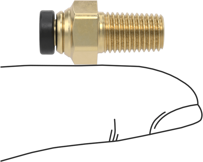 Yüksek Basınçlı D.O.T. Bas-Bağlan Tipi Bağlantı Elemanı, 3/16" Dış Çaplı Boru x 1/16 NPT Erkek için Adaptör