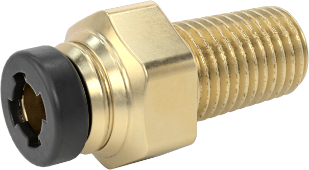 Yüksek Basınçlı D.O.T. Bas-Bağlan Tipi Bağlantı Elemanı, 3/16" Dış Çaplı Boru x 1/16 NPT Erkek için Adaptör