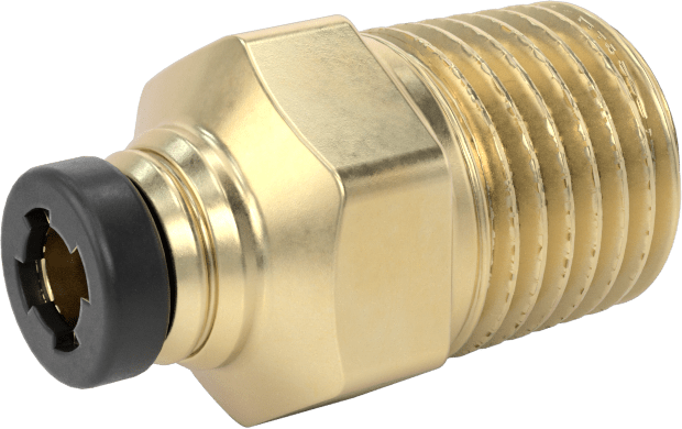 Yüksek Basınçlı D.O.T. Bas-Bağlan Tipi Bağlantı Elemanı, 3/16" Boru Dış Çapı x 1/4 NPT Erkek için adaptör