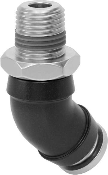 Yüksek Basınçlı D.O.T. Bas-Bağlan Tipi Bağlantı Elemanı, 45 Derece Dirsek, 1/4" Boru Dış Çapı x 1/8 NPT Erkek için