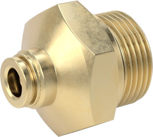 Yüksek Basınçlı D.O.T. Bas-Bağlan Tipi Bağlantı Elemanı, 1/4" Boru Dış Çapı için Düz Adaptör, M22 x 1,5 mm Erkek