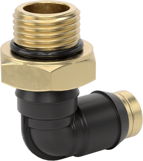 Yüksek Basınçlı D.O.T. Bas-Bağlan Tipi Bağlantı Elemanı, 3/8" Dış Çap için 90 Derece Dirsek Adaptörü, M16 x 1,5 mm Erkek