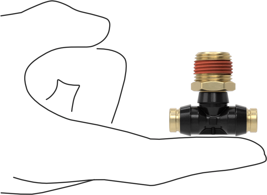 Yüksek Basınçlı D.O.T. Bas-Bağlan Tipi Bağlantı Elemanı, Hat Üstü T Adaptörü, 1/4" Boru Dış Çapı x 3/8 NPT Erkek için