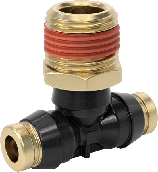 Yüksek Basınçlı D.O.T. Bas-Bağlan Tipi Bağlantı Elemanı, Hat Üstü T Adaptörü, 1/4" Boru Dış Çapı x 3/8 NPT Erkek için