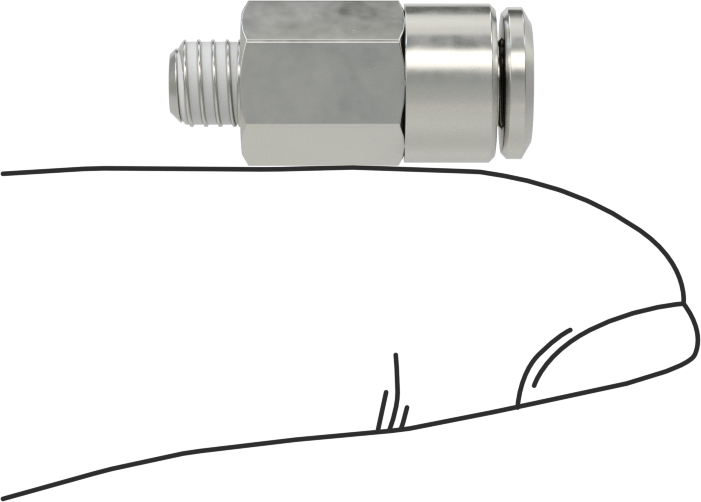 Nikel Kaplı Pirinç Bas-Bağlan Tüp Bağlantı Elemanı, Hava için, 1/8" Boru Dış Çapı x 10-32 Erkek için Adaptör