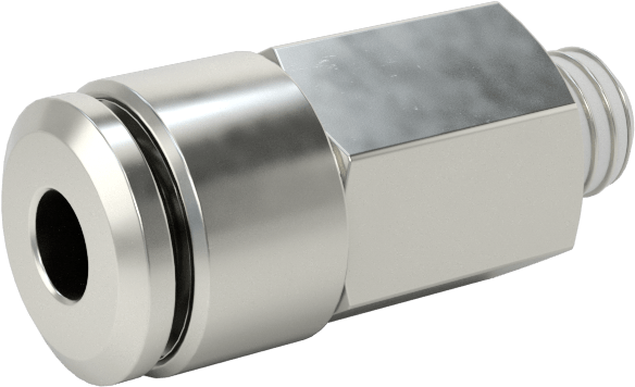 Nikel Kaplı Pirinç Bas-Bağlan Tüp Bağlantı Elemanı, Hava için, 1/8" Boru Dış Çapı x 10-32 Erkek için Adaptör