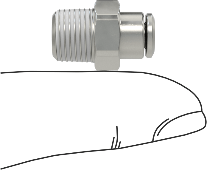 Nikel Kaplı Pirinç Bas-Bağlan Tüp Bağlantı Elemanı, Adaptör, Serbest Bırakma Halkası, 1/8" Boru Dış Çapı için, 1/8 NPT Erkek