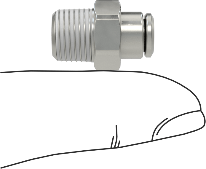 Nikel Kaplı Pirinç Bas-Bağlan Tüp Bağlantı Elemanı, Adaptör, Serbest Bırakma Halkası, 5/32" Boru Dış Çapı için, 1/8 NPT Erkek