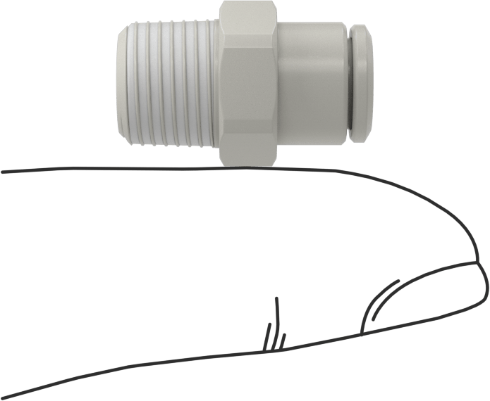 Nikel Kaplı Pirinç Bas-Bağlan Tüp Bağlantı Elemanı, Adaptör, Serbest Bırakma Halkası, 3/16" Boru Dış Çapı için, 1/8 NPT Erkek