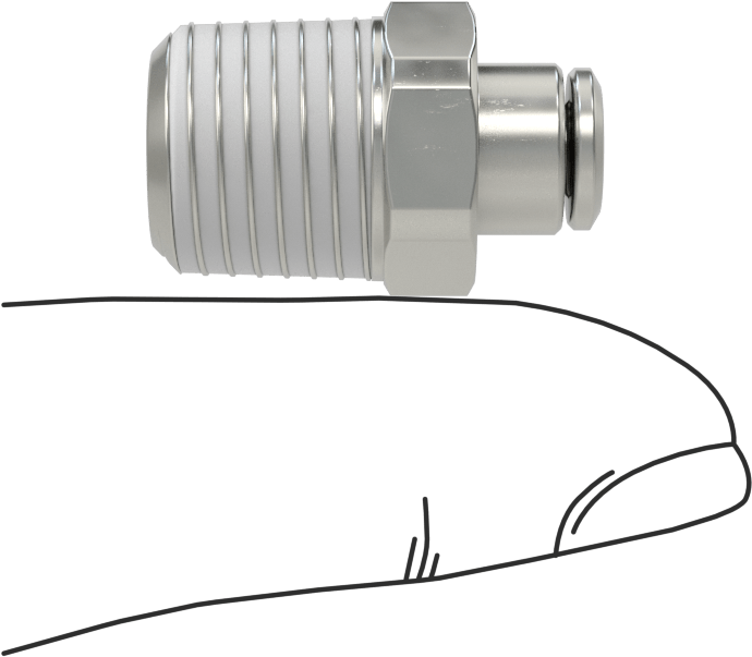 Nikel Kaplı Pirinç Bas-Bağlan Tüp Bağlantı Elemanı, Adaptör, Serbest Bırakma Halkası, 1/8" Boru Dış Çapı için, 1/4 NPT Erkek