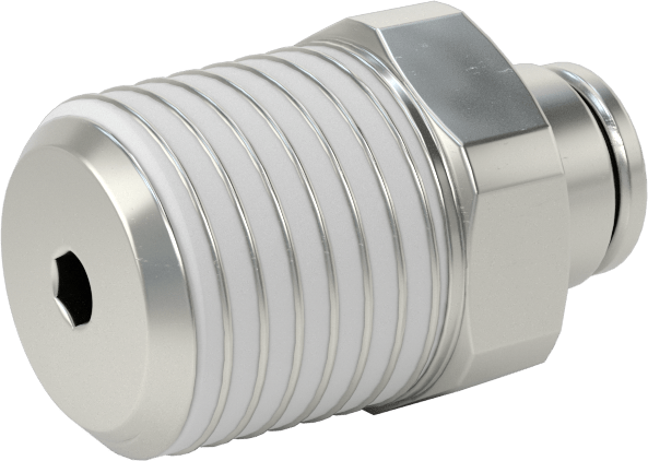 Nikel Kaplı Pirinç Bas-Bağlan Tüp Bağlantı Elemanı, Adaptör, Serbest Bırakma Halkası, 1/8" Boru Dış Çapı için, 1/4 NPT Erkek