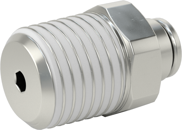 Nikel Kaplı Pirinç Bas-Bağlan Tüp Bağlantı Elemanı, Hava için, Adaptör, 5/32" Boru Dış Çapı x 1/4 NPT Erkek