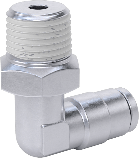 Nikel Kaplı Pirinç Bas-Bağlan Tüp Bağlantı Elemanı, Serbest Bırakma Halkalı Döner Dirsek, 1/8" Boru Dış Çapı, 1/8 NPT Erkek