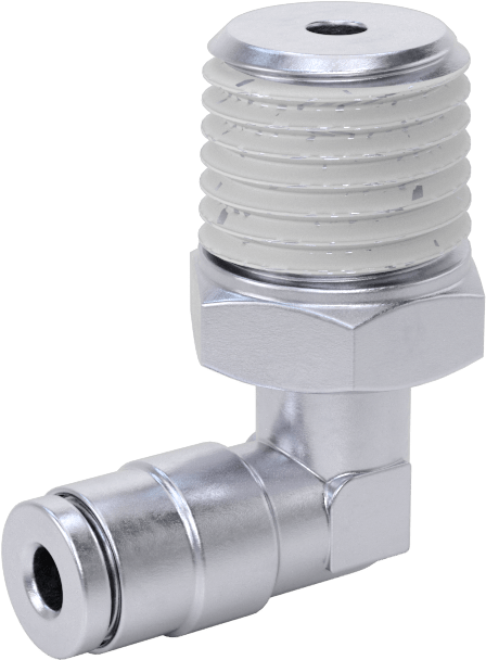 Nikel Kaplı Pirinç Bas-Bağlan Tüp Bağlantı Elemanı, Serbest Bırakma Halkalı Döner Dirsek, 1/8" Boru Dış Çapı, 1/4 NPT Erkek